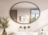 Yezi 60cm Wall Vanity Mirror Round Decorative Bathroom HD Glass Anti-explosion DECO1043-BK-60X60-AU