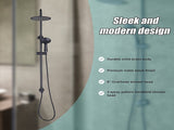 WELS 8" Rain Shower Head Set Rounded Dual Heads Faucet High Pressure Hand Held V63-847821