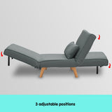 Sarantino Adjustable Chair Single Sofa Bed Faux Linen - Dark Grey SOFA-M13-LNN-DGY