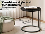 Artiss C Shaped End Table Set of 2 Coffee Table Side Table Round Black FURNI-G-IND-COF-01-BKX2