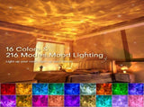 Crystal Ball Night Light Projector, 16 Colors 216 Modes RGB Water Ripple Lamp with Remote & Timer, V1107-CS-SBWXYD