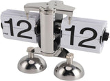 Retro Flip Clock, Automatic Mechanical Flip Desk Clock with Stainless Steel Frame for Living Room, V1237-ZY-924-351