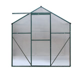 Green Fingers Greenhouse 1.9x1.9x1.83M Aluminium Polycarbonate Green House Garden Shed GH-ALU-190X190-GN-AB