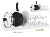 2PCS Pot and Pan Organizer, Expandable Storage Rack with Adjustable Dividers for Kitchen Cabinet V1192-AZ-W-18316