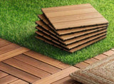 Gardeon 27PCS Wood Deck Tiles 30x30cm Interlocking Floor Tiles for Patio Balcony Garden GD-WT-27PCS-BR