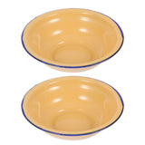Large Vintage Yellow Enamel Bowl with Smooth Interior, Ideal for Kitchen Serving, Cooking, and Food V1369-AZ3-W-12876