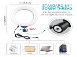 Live Broadcast Dual Phone Bracket & 6.2 Inch Led Ring Light Kit With Tripod Mount PRL-4303TKP