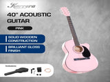 Karrera Acoustic Cutaway 40in Guitar - Pink ACG40-PK