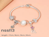 10 Styles Charm Bracelets Set Colorful Alloy & Glass Beaded Bracelets,Buy 2 for Better V1132-NSSL16-DOUBLE