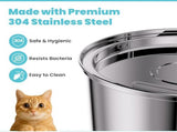 Cat Drinking Fountain - Quiet Drinking Fountain for Cats - 3.2L Stainless Steel Water Fountain with V1188-ZXY-11026
