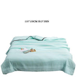 Four piece bedding set,Solid Color Silk Conditioning Blanket Cool Summer Quilted Blanket Absorbs V1369-AZ3-W-20477