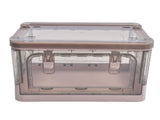 Stackable Storage Bin 35L Pink Double Door 4 Wheel Foldable Stackable Storage Box for Office Home V1294-YM0523-3117220007811