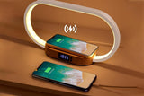 Bedside Lamp with Clock 10W Fast Wireless Charger USB Port Nightstand Touch Lamp V1263-JX-6299