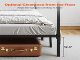 Full Size Canopy Bed Frame, Metal Canopy Bed with Four Posters Design, Heavy Duty Steel Slats V952-HGCJSFGFULLHSXSHO001V0