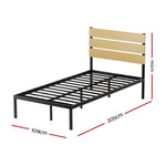 Artiss Bed Frame King Single Size Metal Base Mattress Platform Foundation PAULA MBED-C-PAULA-KS-BK-AB