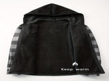 Plaid Hooded Jacket with Velvet Lining - Gray - Size 3XL V1106-M-APP-9978-GRAY-3XLAU3XLEU56
