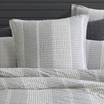 Platinum Collection Hurley Charcoal Cotton Jacquard Stripe Quilt Cover Set Super King V442-LED-QUILTCS-HURLEY-CHARCOAL-SK