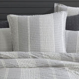 Platinum Collection Hurley Charcoal Cotton Jacquard Stripe Quilt Cover Set King V442-LED-QUILTCS-HURLEY-CHARCOAL-KI