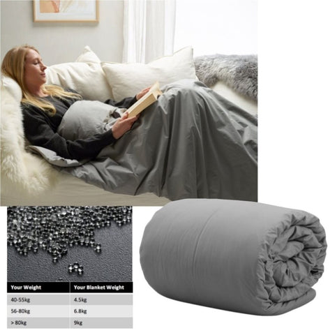 Accessorize Weighted Calming Blanket 4.5kg Single V442-HIN-BLANKET-CALMING4.5KG-GREY-SB