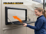 Folding Caravan Table Lockable Space-Saving Portable Table for Camper, Motorhome & RV, 25kg V1181-AT006-BK