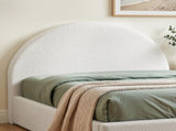 Artiss Queen Size Headboard for Bed Frame Boucle Fabric No-Assembly Vacuum Compressed Soft Backrest BED-FOAM-HEAD-NOVA-Q-WH