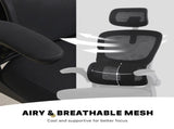 Work Office Chair - Lumber Support, Flip-up Armrest, Adjustable Headrest SITIO - Black V274-FT-OC-2656A-BK