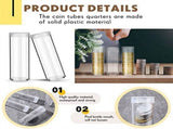 30Pieces Coin Storage Tube Penny Organizer with Screw on Lid for Collection Supplies Bank V1366-AZ2-W-17729
