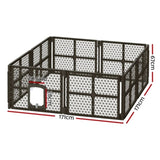 i.Pet Dog Playpen Enclosure 8 Panel Pet Fence Plastic Play Pen PET-DOGPLAYPEN-PL-8-BR