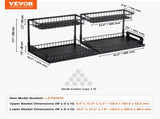 2-Tier Wire Pull Out Cabinet Under Sink Basket Organizer 10.7"x14.2" 2PCS V952-FZSLLTGPFECS5ERAHV0