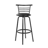 Artiss 2x Bar Stools Swivel Leather Padded Metal BA-TW-T5033A-BKX2