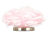Feather Table Lamp USB Type C 5V Touch Control Stepless Dimming LED Table Lamp for Bedroom Cafe Pink V1294-YM0703-3119230061412