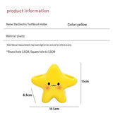 Star Electric Toothbrush Holder and Ceramic Lotion Bottle Set - Yellow Plastic Toothbrush Organizer V888-ELOSUNG56112