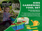 Kids Garden Tool Set All-in-One Gardening Kit with Trowel, Shovel, Rake, Watering Can & Tote Bag V1258-DP02-C-268