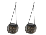 2pcs Outdoor Solar Lanterns IP65 Waterproof Solar Wrought Iron Lamp Decorative Garden V1294-YM0901-3119240006111