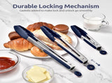600F Heat Resistant Kitchen Tongs 7/9/12 inch Silicone Cooking Tong Set with Non Stick Rubber Tips V1258-DP02-C-356