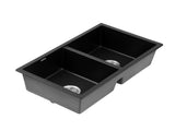 Cefito Kitchen Sink 77x45cm Granite Stone Sink Double Bowl Black SINK-STONE-A-7745-BK