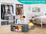 Large Grey Quilt Storage Bags - 6 Pack, 60x40x35cm, Breathable Non-Woven Fabric LSB-59389