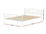 Artiss Bed Frame Double Size Metal Bed Frame GROA MBED-C-GROA-D-WH-AB