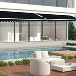 Outdoor Folding Arm Awning Retractable Sunshade Canopy Black 3.0m x 2.5m V63-842731