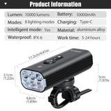 10000 Lumen Smart Bicycle Light Black V728-OBA1005008819022095