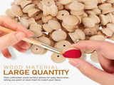 100Pcs Unfinished Wood Drawer Knobs with Pre Drilled Holes Rustic Cabinet Pulls V1369-AZ3-W-16570