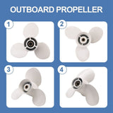 Propeller for 9.9Hp 15Hp 9 1/4 X10 Boat Aluminum Alloy 3 Blade 8 Spline Marine Engine Part V1366-AZ2-W-15752