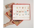 Christmas Necklace Stud Earrings Countdown Calendar V1263-JX-1344