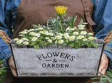 Metal Vintage Flower Pot Flower Bucket Oval Iron Planter 1Pack V1369-AZ3-W-18719