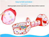 Red 3-in-1 Kids Play Tent Set - Foldable Indoor/Outdoor Tunnel and Ball Pit with Fence V888-ELOSUNG15036