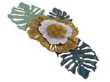 Iron Flower Wall Hanging Blue Modern Beautiful Metal Floral Wall Art Decor for Living Room Bedroom V1294-YM0706-3115230081211