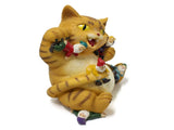Cat and Dwarf Statue Sitting Cat Decor Figurine Resin Animal Ornament for Home Courtyard Landscape V1294-YM0901-3111240166911