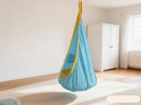 hanging hammock chair, indoor hammock chair, outdoor hammock chair, inflatable pillow, pocket, V1102-103-43376-BLU-160-70CM