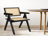 Levede 1x Black Wicker Armchair Dining Chair CH1101-BK