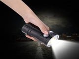 3.7V 28800Lm LED Photography Diving 80m Flashlight Torch with Bracket Stand V1294-YM0901-JY03378